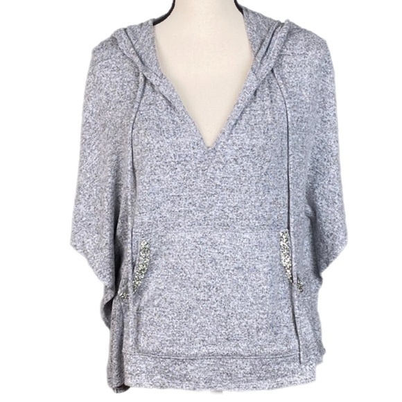 JUICY COUTURE heather grey butterfly, hooded top with rhinestone trim. XS. EUC - Picture 2 of 11